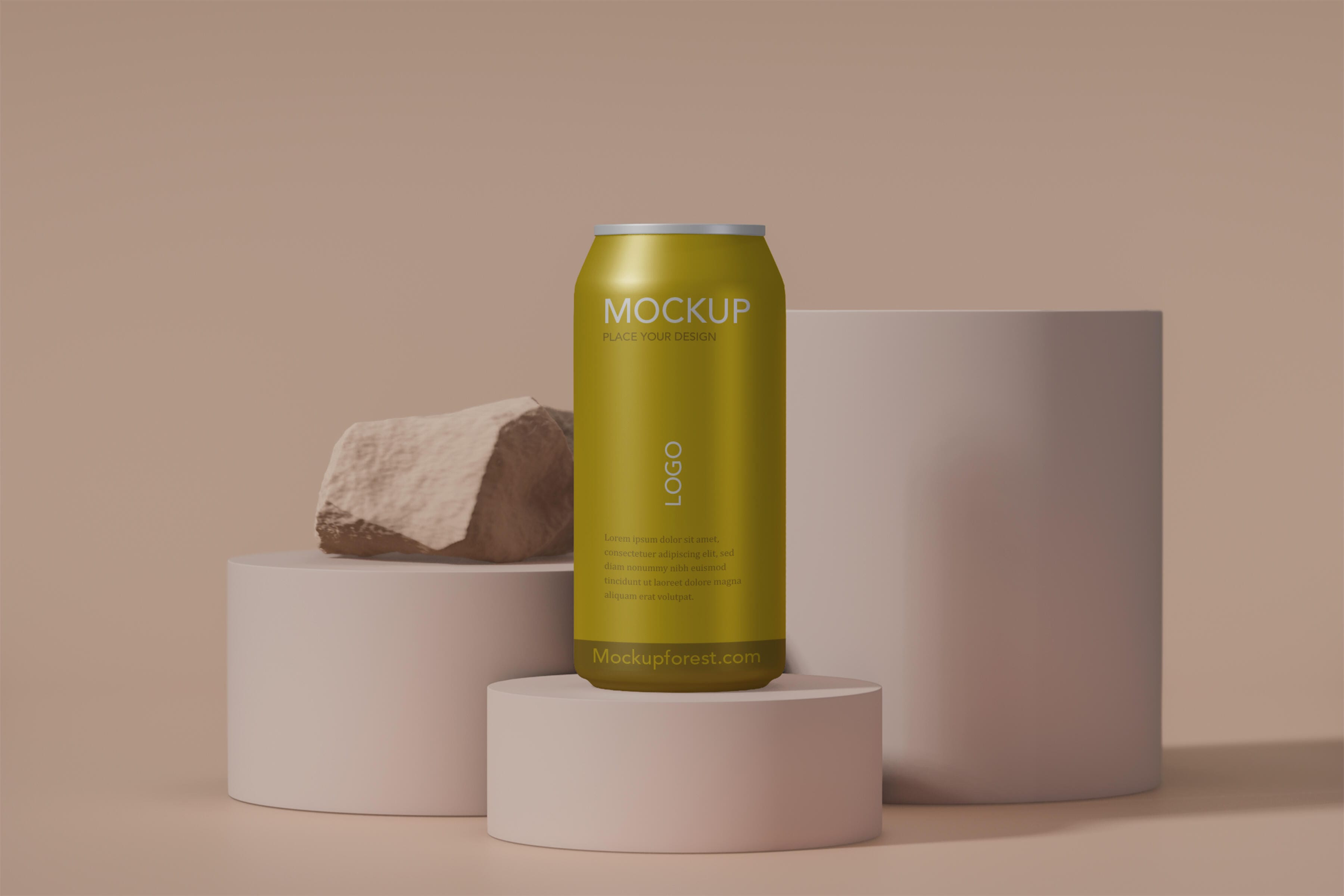 Realistic Beverage Can Mockup - Free PSD Download